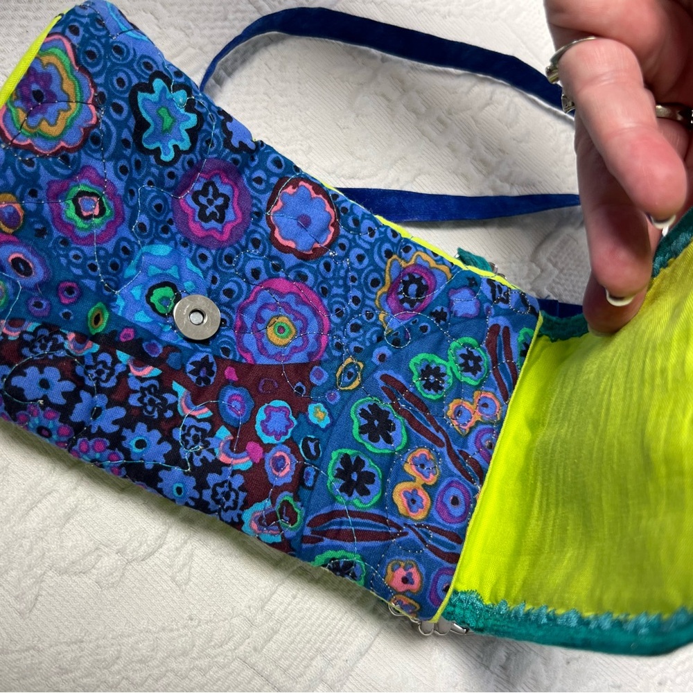 Handmade, mini, very colorful, crossbody bag. - Picture 3 of 13